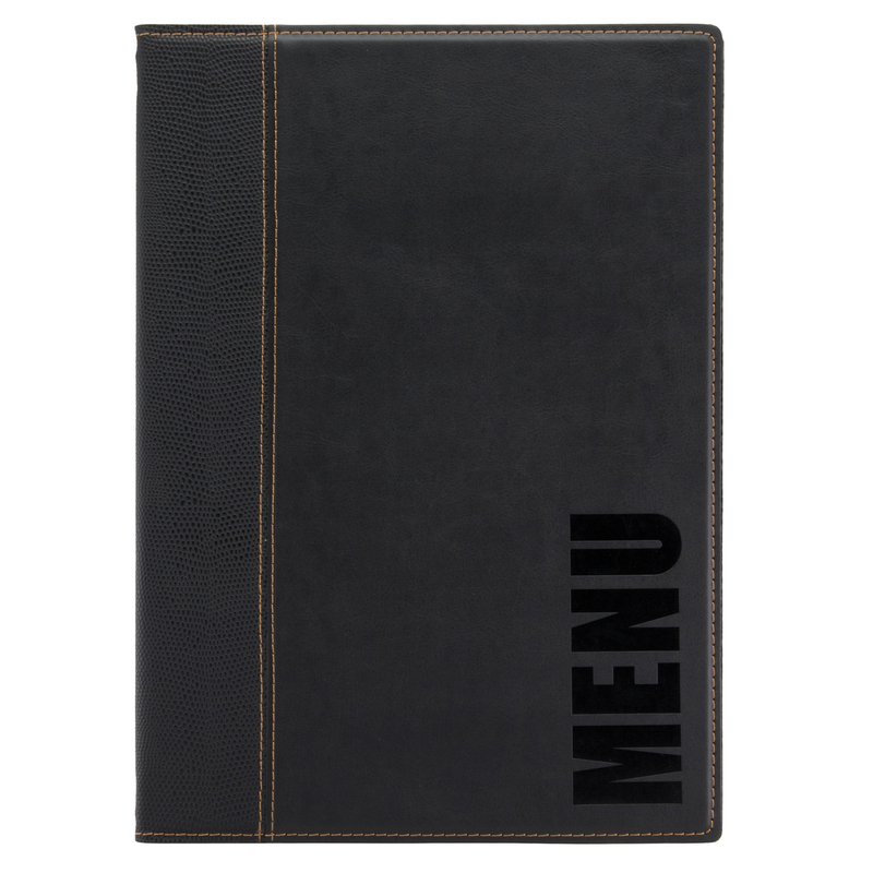 PORTA MENU' A4-24x34cm NERO TRENDY con 1 INSERTO DOPPIO