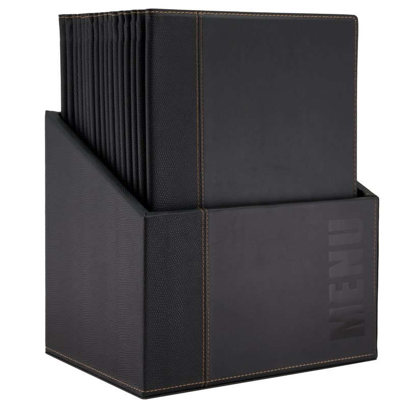 MENU-Box TRENDY con 20 PORTA MENU' NERO