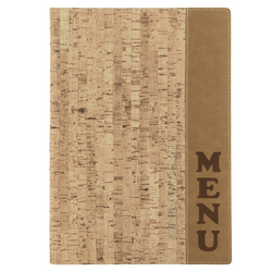 PORTA MENU' A4-24x34cm SUGHERO DESIGN con 1 INSERTO DOPPIO