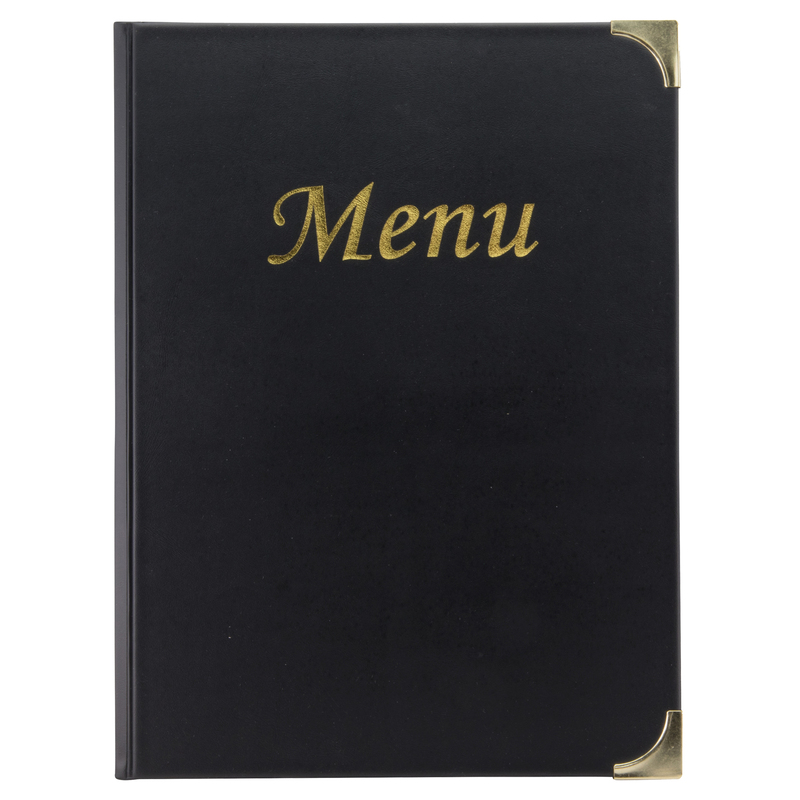 PORTA MENU' A5-23,7x17,2cm NERO in PVC BASIC con 4+2 BUSTE FISSE