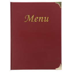PORTA MENU' A5-23,7x17cm BORDEAUX in PVC BASIC con 4+2 BUSTE FISSE