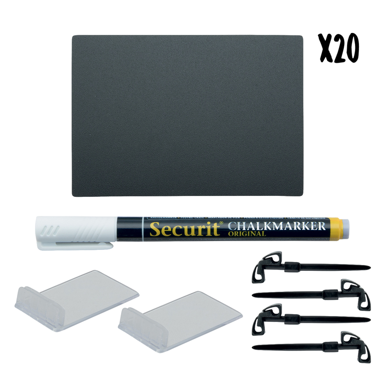 Set 20 TAG nere 5,2x7,4cm (A8) Securit