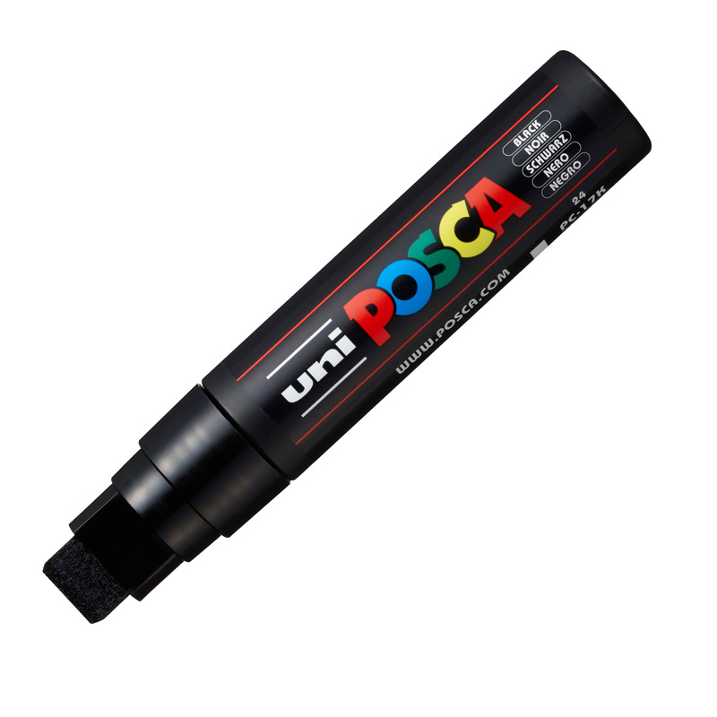 Marcatore UNI POSCA PC17K p.scalpello 15mm nero UNI MITSUBISHI