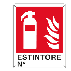 CARTELLO ALLUMINIO 25x31cm 'ESTINTORE N ''