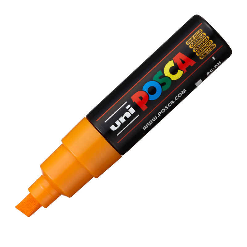 Marcatore UNI POSCA PC8K p.scalpello 8mm arancio UNI MITSUBISHI