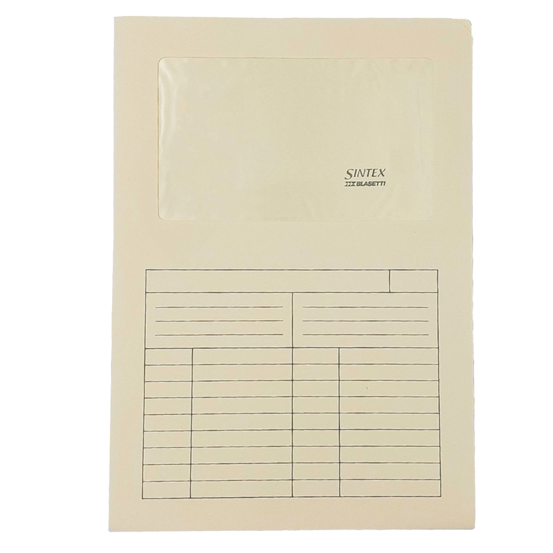 50 Cartelline a L c/finestra avorio 120gr Sintex Blasetti