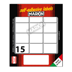 Etichetta adesiva bianca 37x27mm (10fogli x 15etichette) Markin
