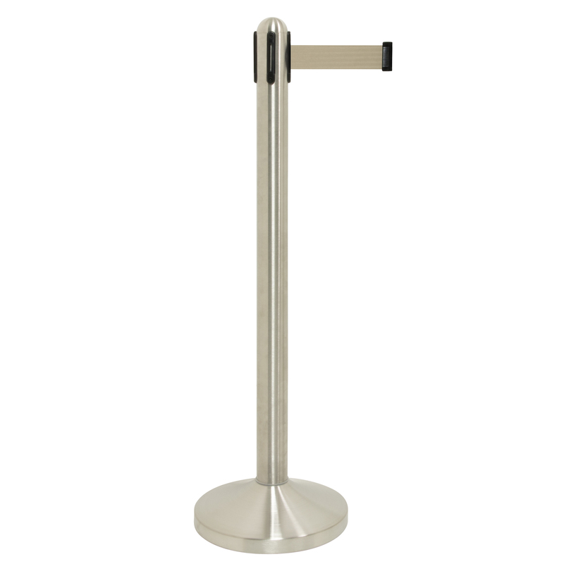1 COLONNINA SEGNAPERCORSO CROMATA con nastro GRIGIO 210cm Securit