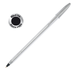 Scatola 20 penna sfera CRISTALR SHINE SILVER medio 1,0mm nero BICR
