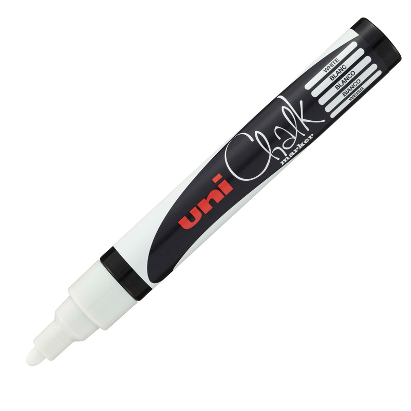 Marcatore a gesso liquido UNI CHALK p.tonda bianco UNI MITSUBISHI