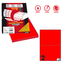 Etichetta adesiva C/509 rosso fluo 100fg A4 210x148,5mm (2et/fg) Markin