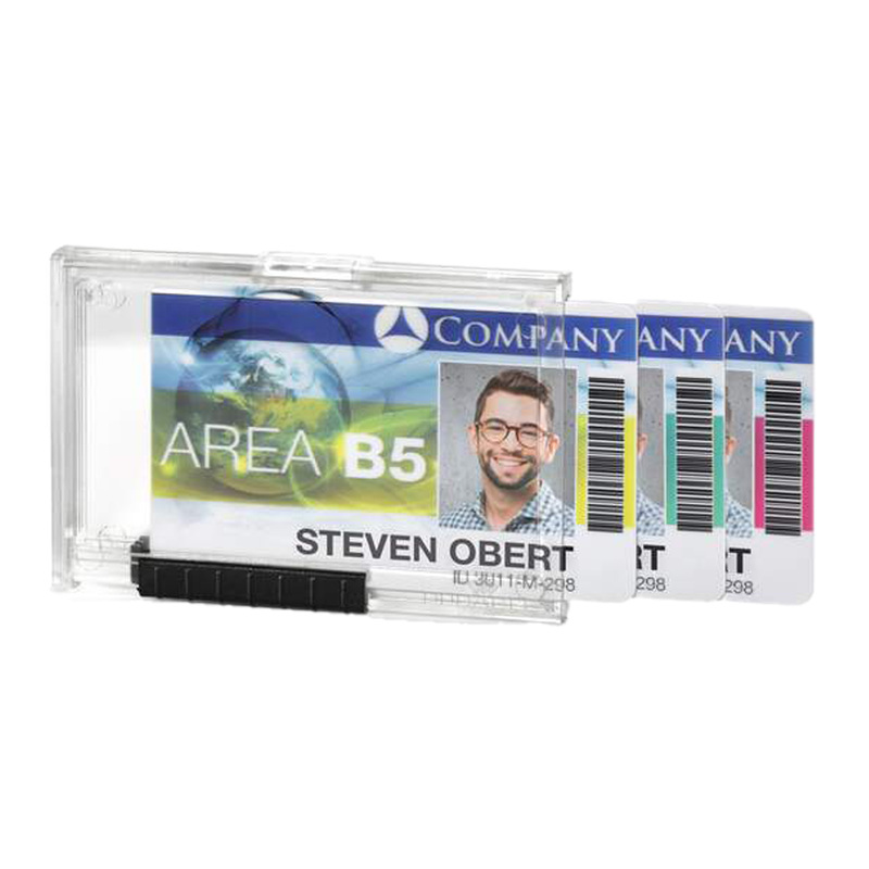 10 PORTABADGE PUSHBOX TRIO per 3 TESSERE 54X87mm Durable