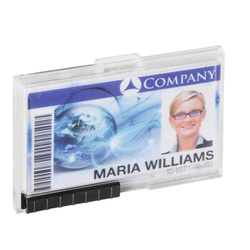 10 PORTABADGE PUSHBOX DUO per 2 TESSERE 54X87mm Durable