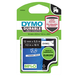 NASTRO DYMO TIPO D1 DURABLE (12MMX5.5MT) NERO/BIANCO 1978364