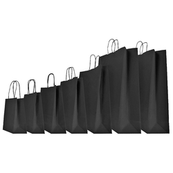 25 SHOPPERS CARTA KRAFT 18x8x24CM TWISTED NERO
