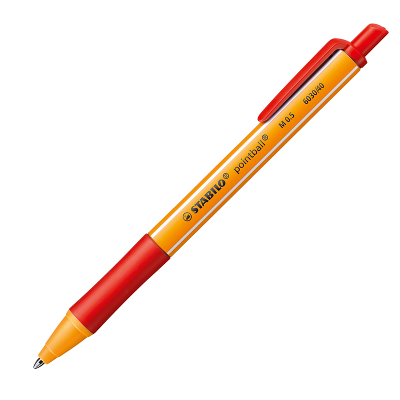 Penna a sfera a scatto POINTBALLR GREEN STABILO 0,5mm rosso