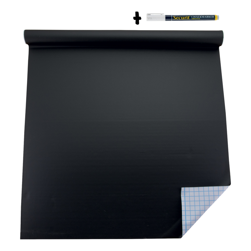 LAVAGNA ADESIVA in ROTOLO 100x45cm NERO Securit