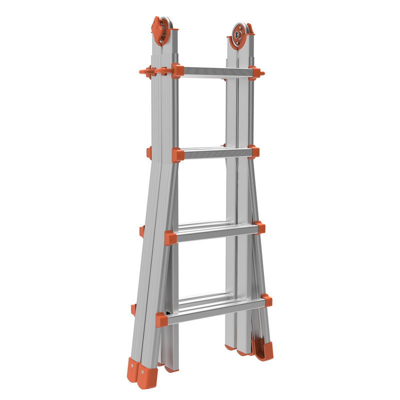 SCALA TELESCOPICA ALLUMINIO 8+8 GRADINI Squadra PiU'