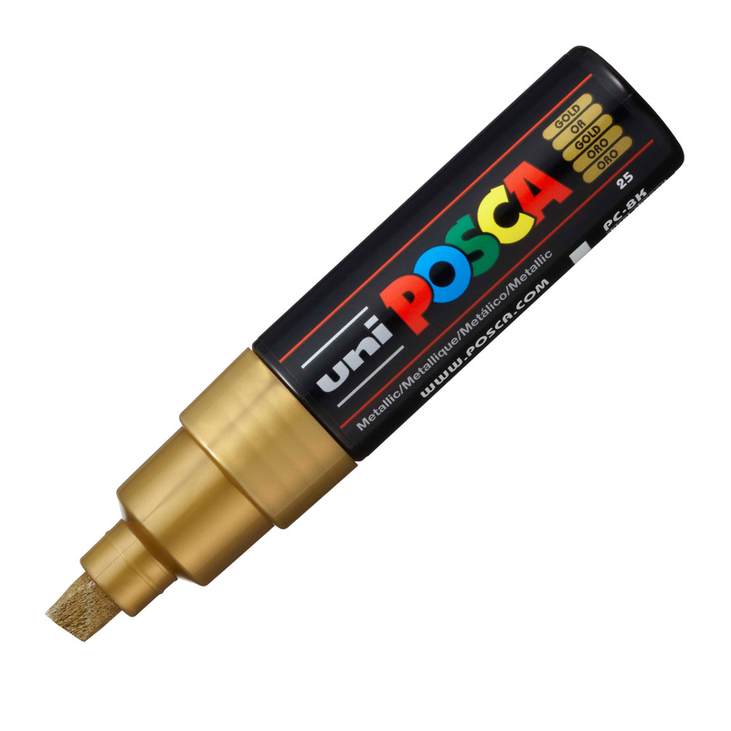 Marcatore UNI POSCA PC8K p.scalpello 8mm oro UNI MITSUBISHI