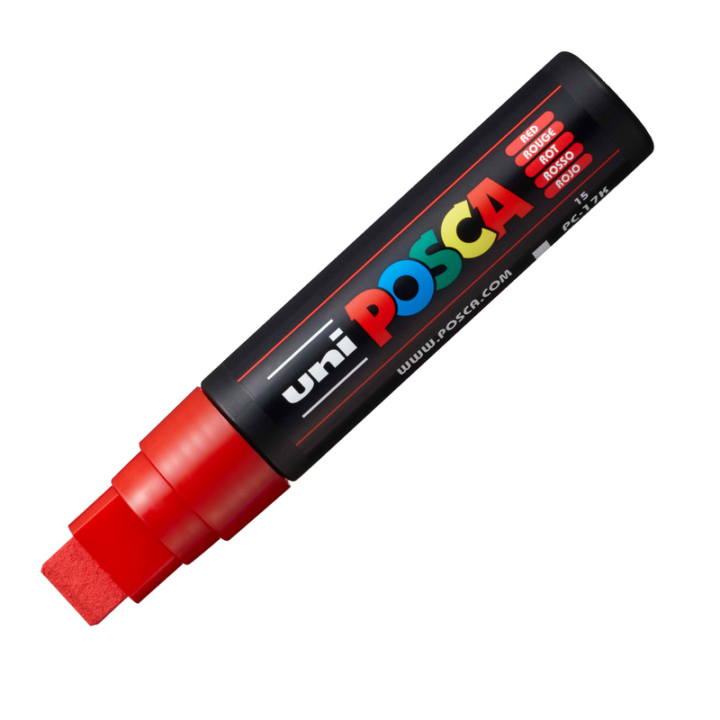 Marcatore UNI POSCA PC17K p.scalpello 15mm rosso UNI MITSUBISHI