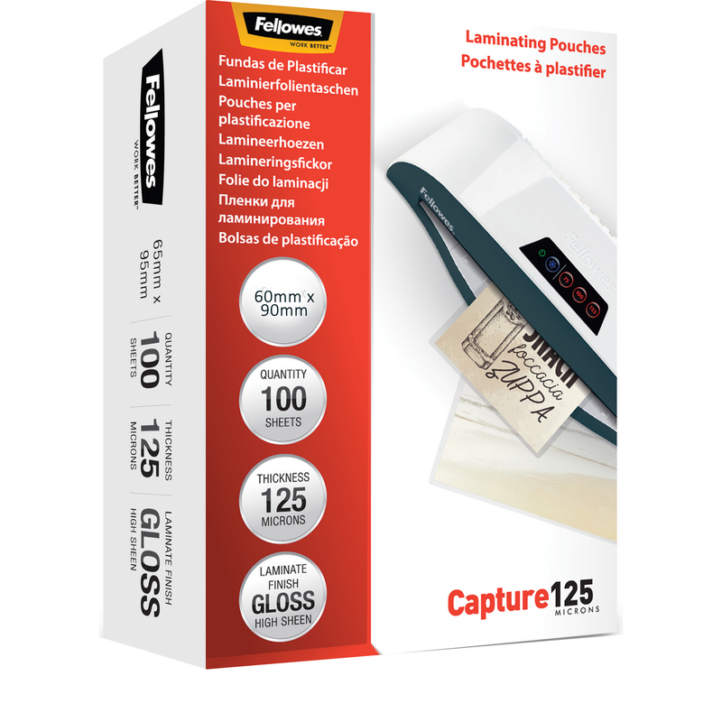 Scatola 100 pouches CAPTURE125 125mic 60x90mm Fellowes