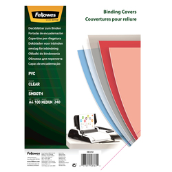 100 COPERTINE CLEAR PVC 240MIC A4 TRASPARENTE NEUTRO