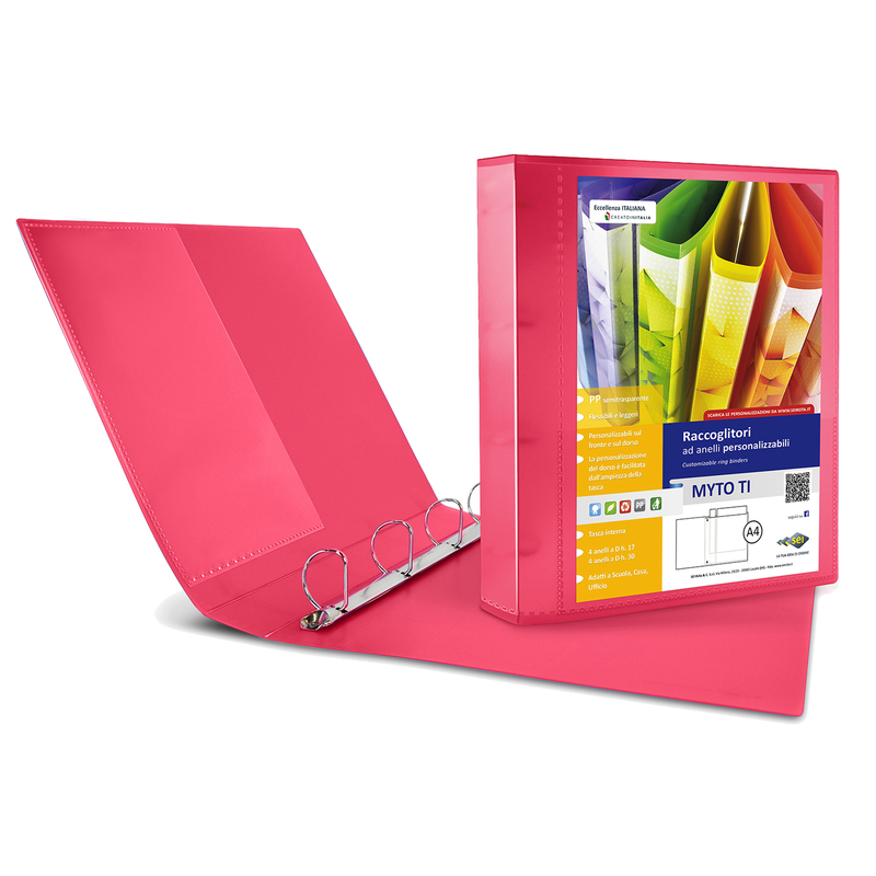 Raccoglitore MYTO TI 30 A4 4D 22x30cm rosso personalizzabile SEI ROTA