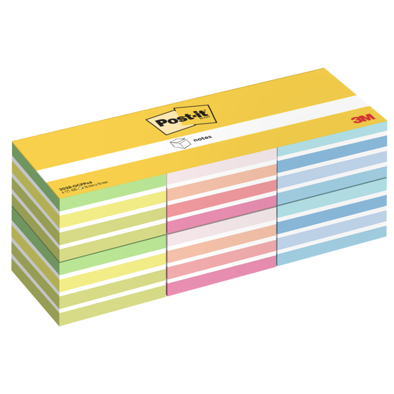 Cf 6pz cubo 450fg. Post-itR Notes 76x76mm 2028-0CPPX6 colori ass. neon/pastello