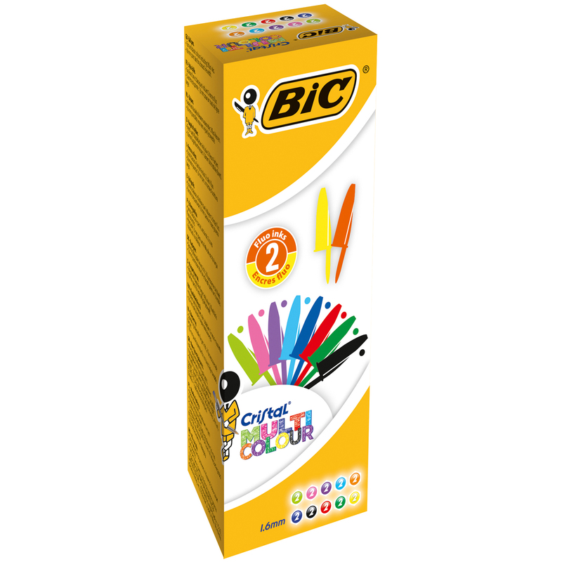 Scatola 20 penna sfera CRISTALR MULTICOLOR 1,6mm ink ass. BICR