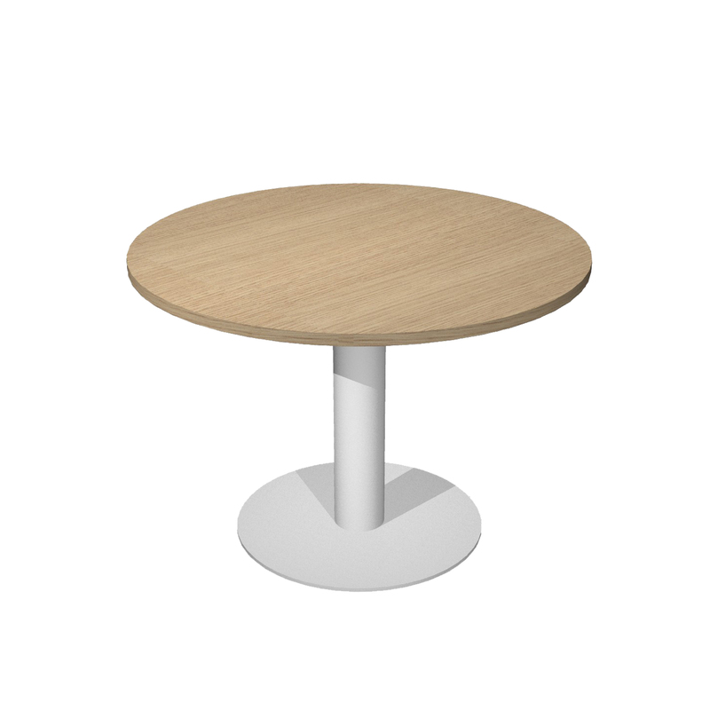 Tavolo riunione tondo D100cm gamba metallo Rovere - AgorA' Direction