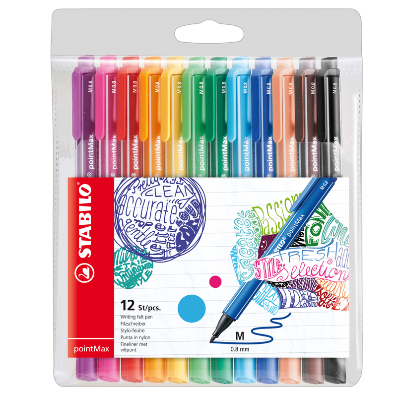 Astuccio 12 pennarelli Point Max punta 0,8mm colori assortiti Stabilo