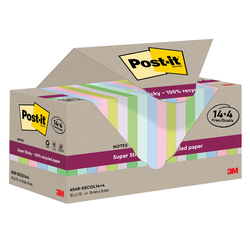 Cf 14+4pz blocco 70fg Post-itRSuperSticky Green 76x76mm 654R-SSCOL14+4 pastello