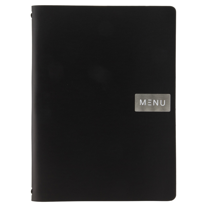 PORTA MENU' A4-24x33cm NERO Royal con 1 INSERTO DOPPIO