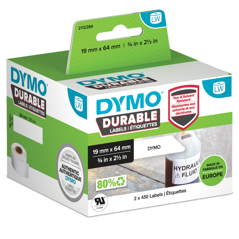 ETICHETTE DURABLE INDUSTRIAL DIM. 19X64MM 450X2 RT MULTIUSO
