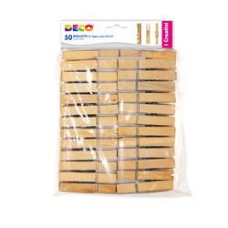 Mollette in legno busta da 50pz dim. 72x10mm DECO