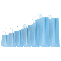 25 shoppers carta kraft 26x11x34,5cm twisted azzurro
