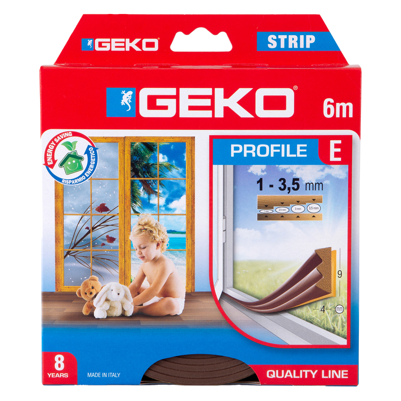 Guarnizione in gomma per isolamento STRIP 6mt tipo E marrone Geko
