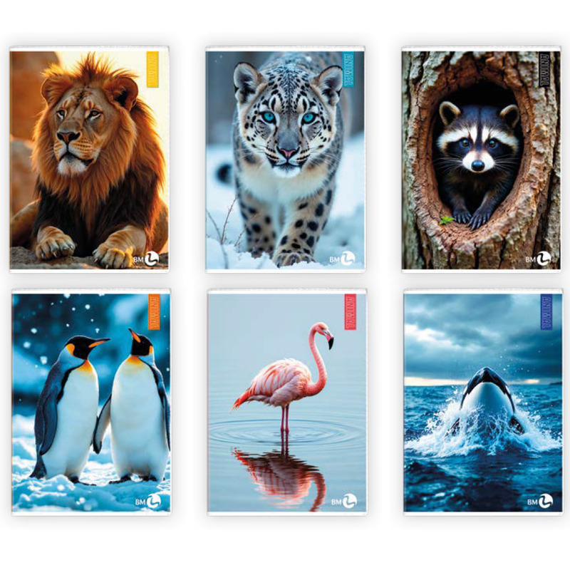 Maxiquaderno A4 40fg+2 80gr 10mm Animal BM
