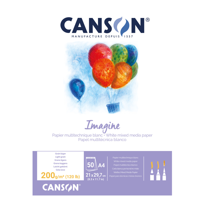 Blocco collato lato corto IMAGINE A4 50 fg. 200 gr.