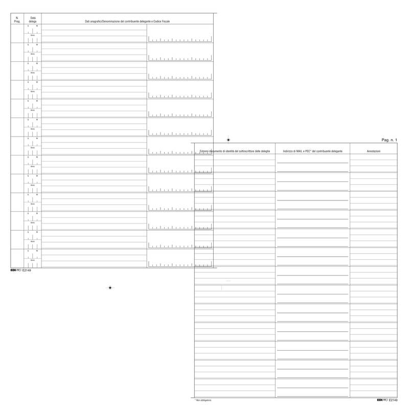 Registro cronologico conferimento/revoca deleghe 31X24,5 14 Pag. E2149 Edipro