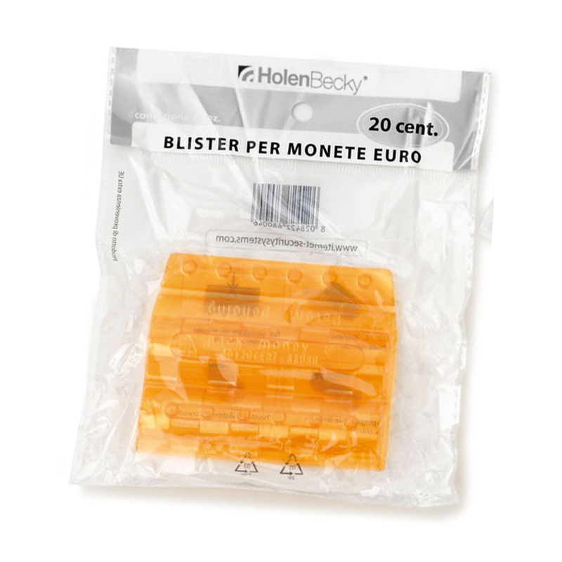 Blister 20 Portamonete in PVC 20cent arancio