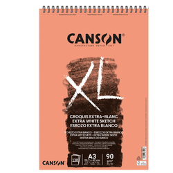 Album spiralato lato corto XL EXTRA WHITE A3 120 fg. 90 gr Canson
