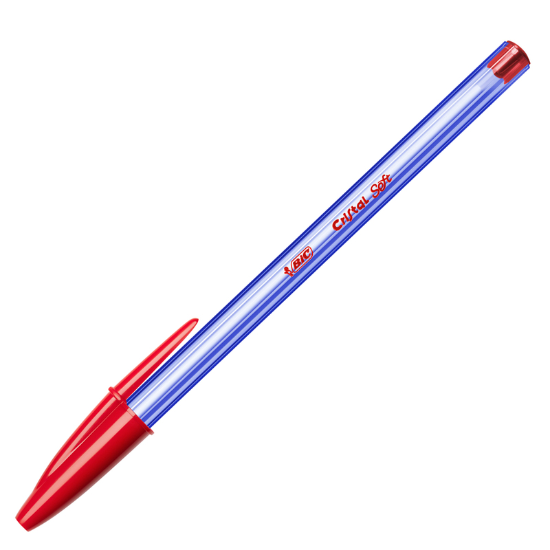 Scatola 50 penna sfera CRISTALR SOFT 1,2mm rosso BICR