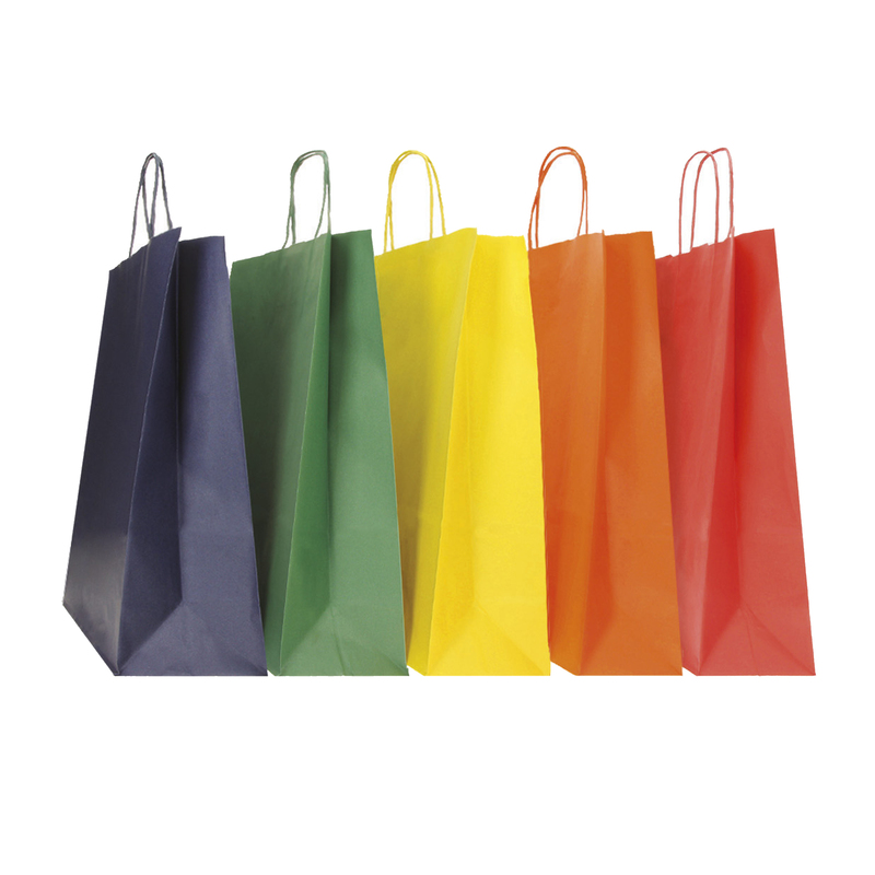 Blister 25 shopper carta kraft 45x15x50cm twisted col.ass.aut/inv Mainetti Bags