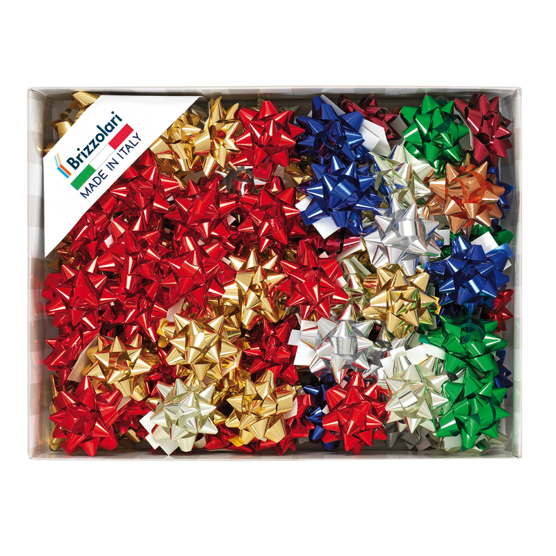 100 stelle nastro metal 6870 10mmxD5cm colori assortiti Brizzolari