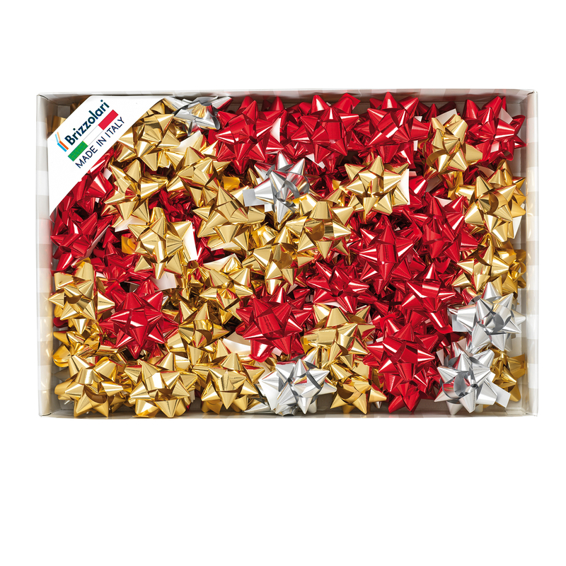 100 stelle nastro metal 6870 14mmxD6,5cm colori assortiti Brizzolari