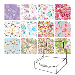 Scatola 100fg carta regalo Raso Fiori 70x100cm Rex Sadoch