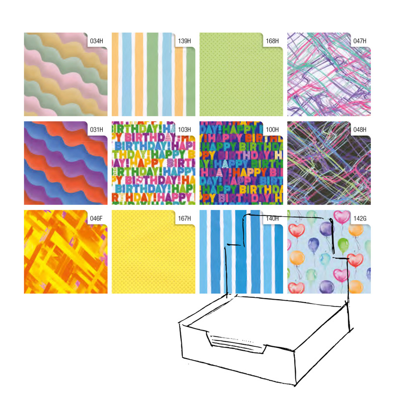 Scatola 100fg carta regalo Raso Colors 70X100cm Rex Sadoch