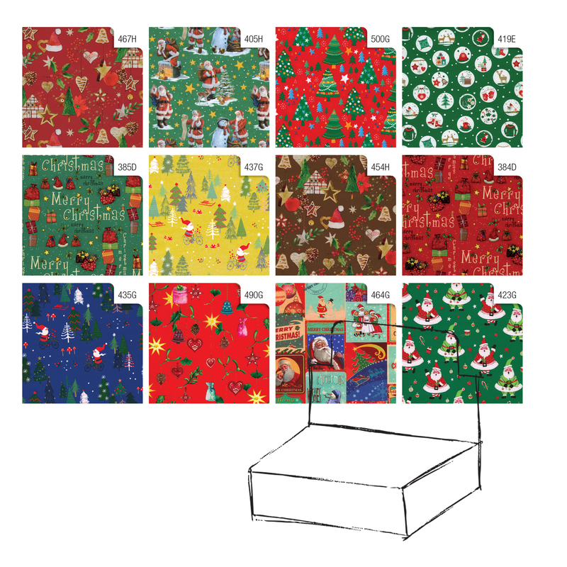 Scatola 100fg carta regalo Raso Country Natale 70X100cm Rex Sadoch-stagionale