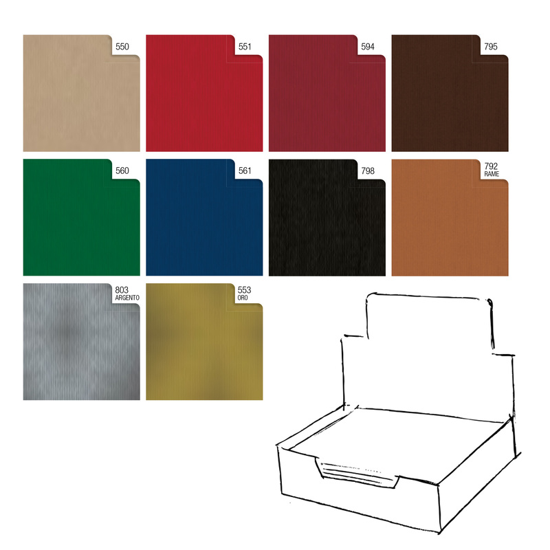 Scatola 100fg carta regalo Kraft Dark 70X100cm Rex Sadoch